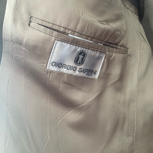 VINTAGE GIORGIO SAPPINI 100% WOOL SUIT JACKET MADE IN CANADA SIZE LARGE - Picture 7 of 12